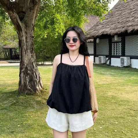 Áo Kiểu Nữ 2 Dây nhún lai bí AH.382 (C) (0687)