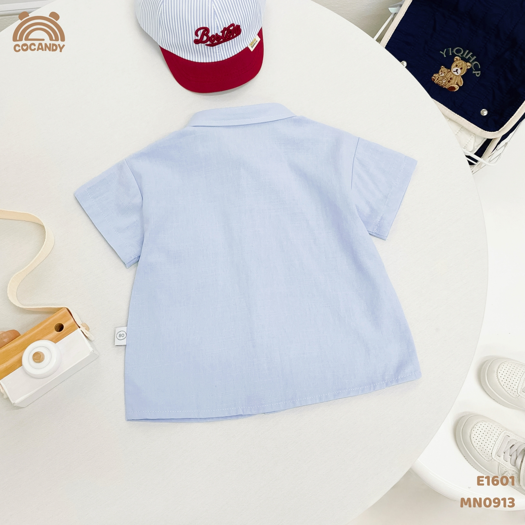 Áo cộc sơ mi XANH DƯƠNG hình cây kem_thumbnail_5