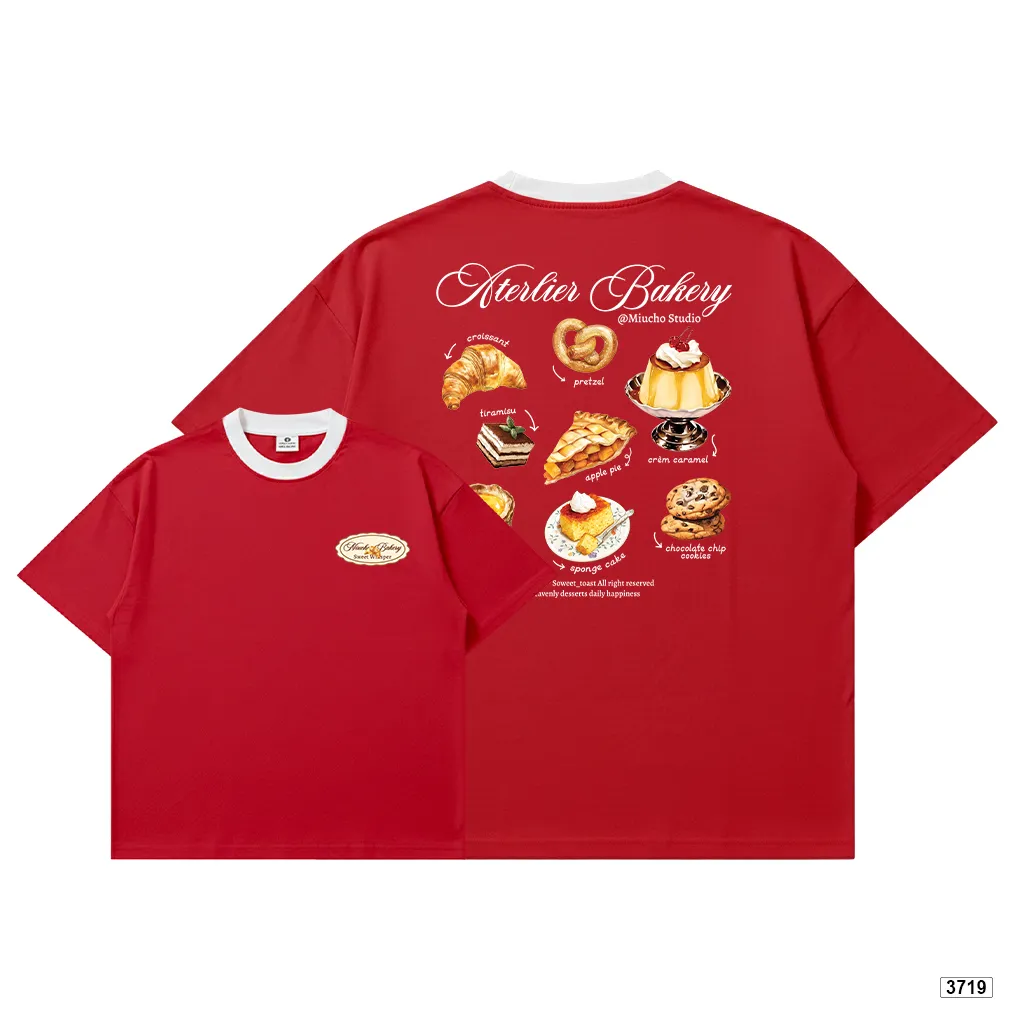 Áo thun boxy phối cổ mix màu đáng yêu Miucho thoáng mát dày dặn đứng form 3719_thumbnail_0