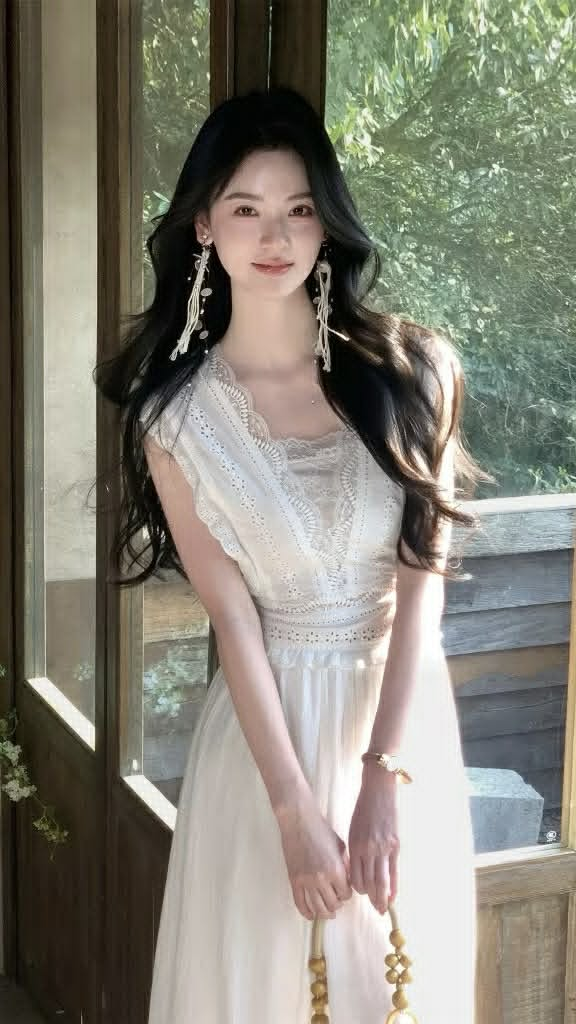 Lucas - Váy zile cổ tim viền ren pha ngang ngực, chân xòe dáng dài_thumbnail_6