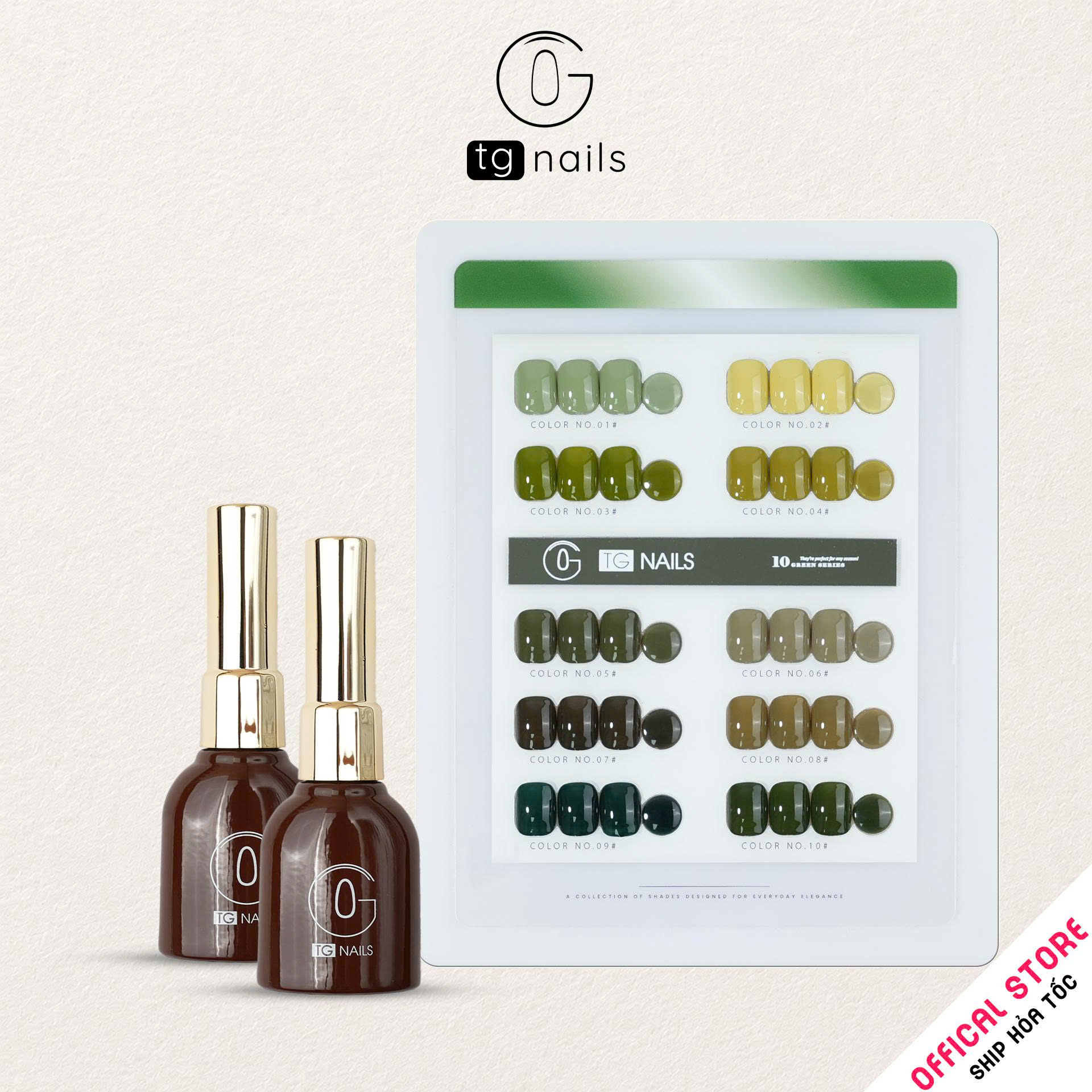 Com Bo 10 màu Xanh TG Nails kèm bảng màu