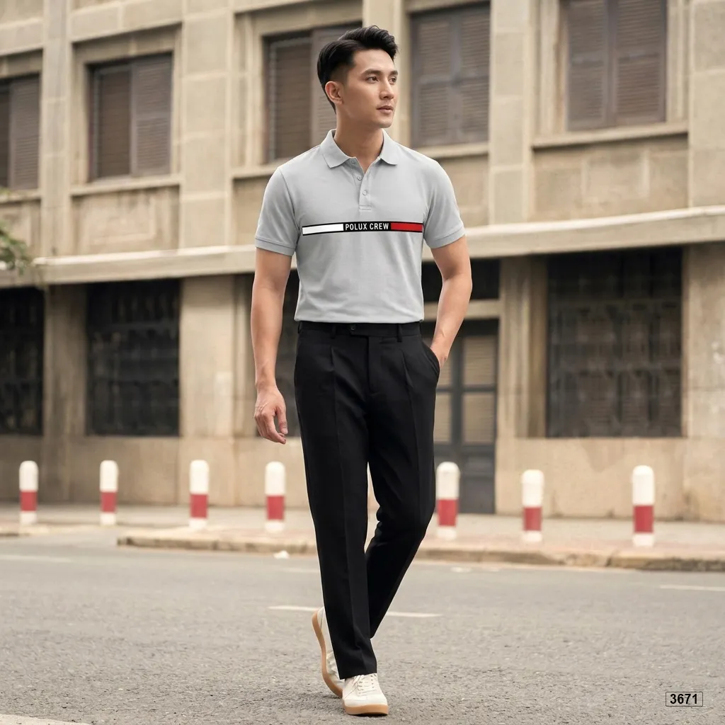 Áo polo nam polyester form vừa basic Polux 3671_thumbnail_3