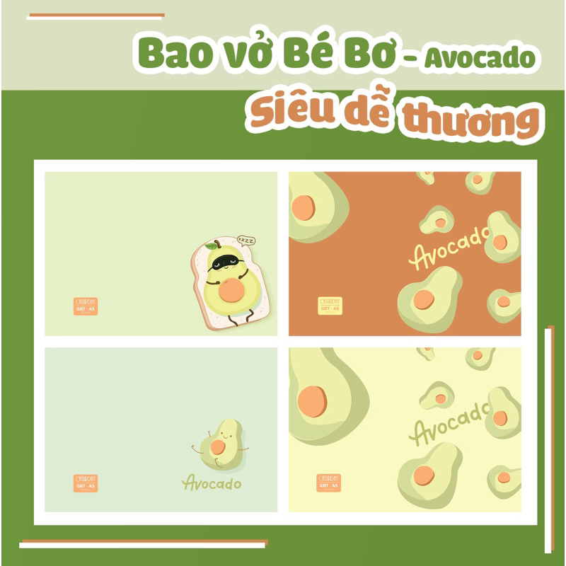 Giấy bao tập hoạ tiết BÉ BƠ - AVOCADO siêu đáng yêu - Giấy bóng dày chất lượng, hình in rõ nét, màu sắc tươi tắn_thumbnail_5