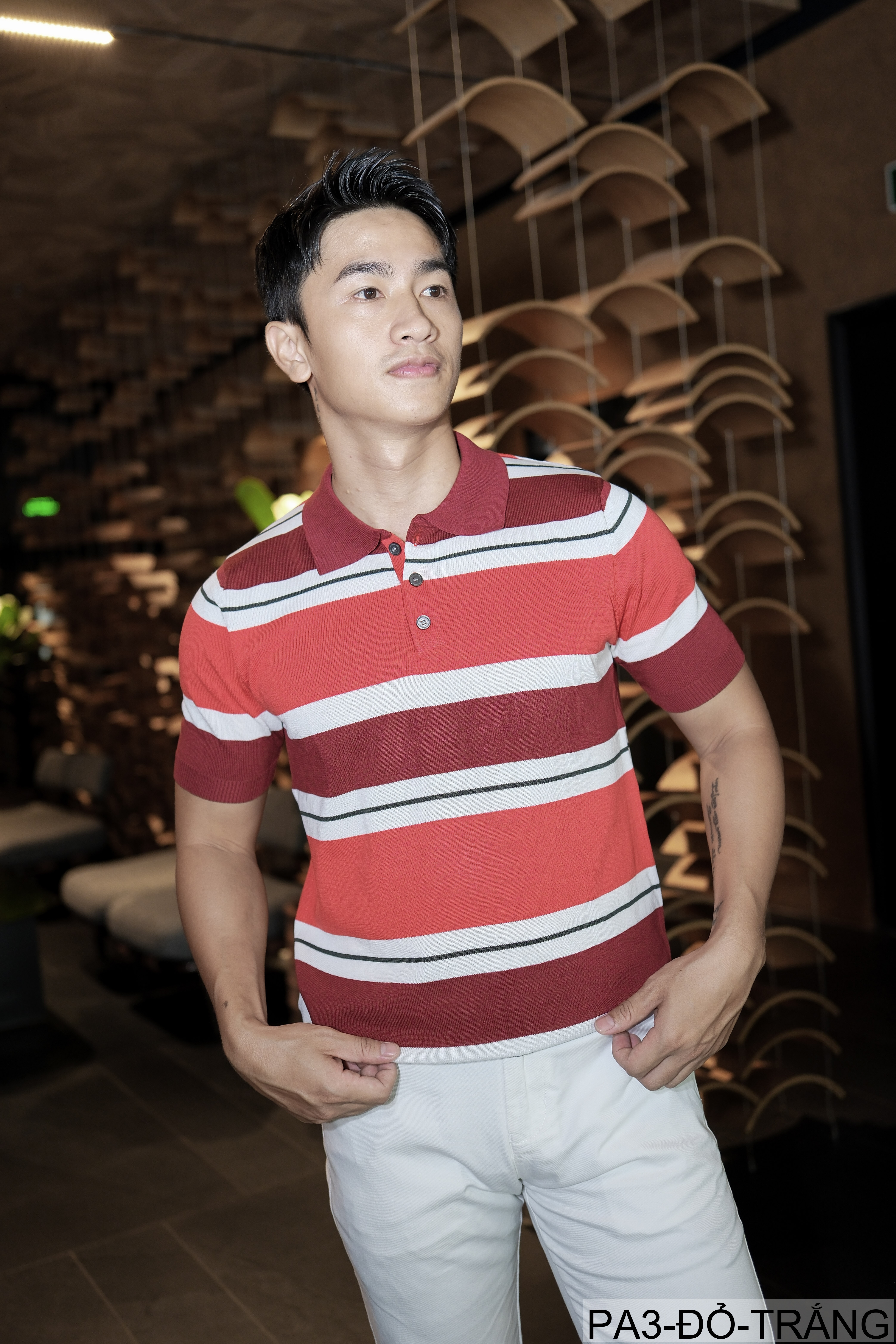 PA3 - Áo Polo Nam Tay Ngắn Cổ Cài Nút Sọc Ngang Phong Cách Hàn Quốc Mùa Hè_thumbnail_6