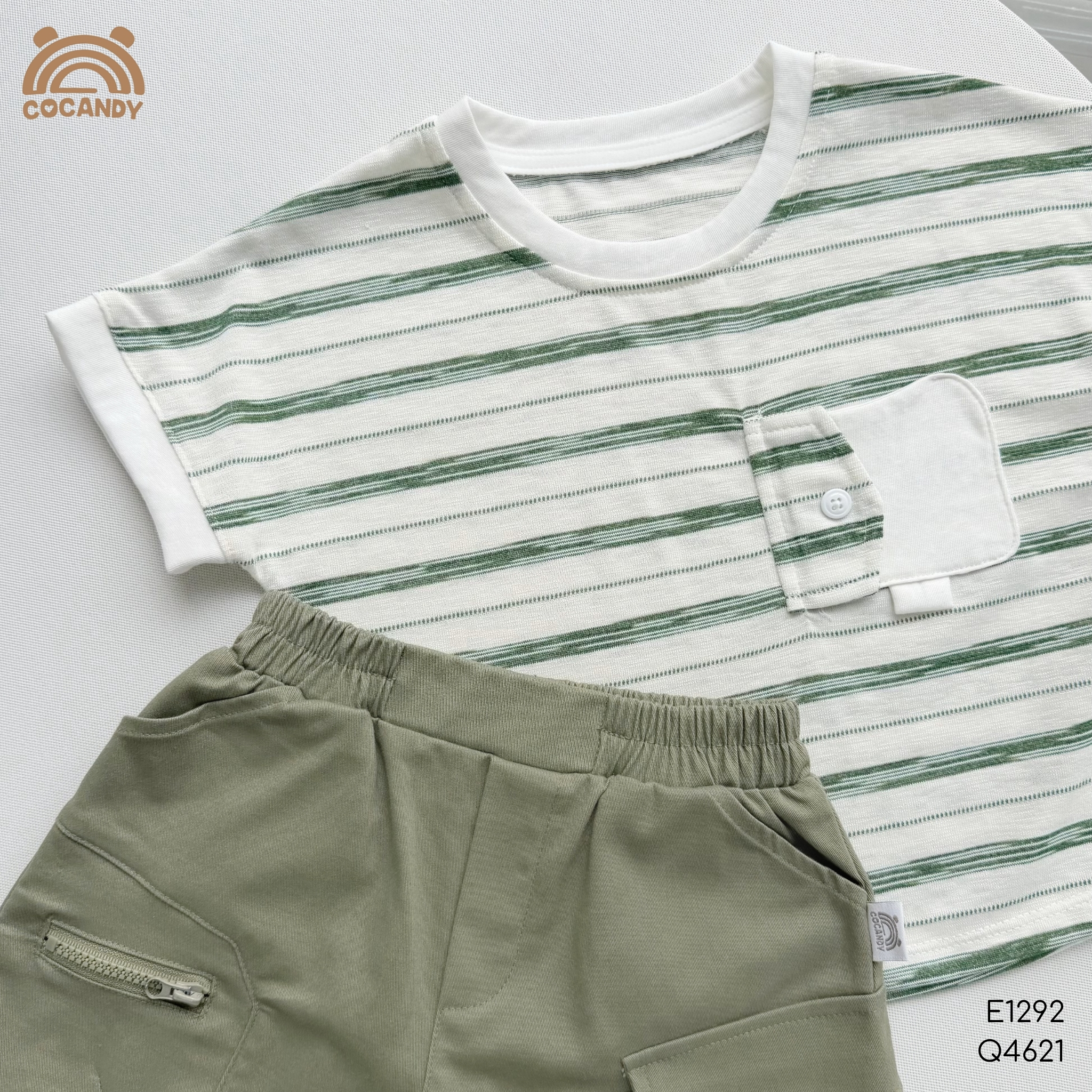 Quần cộc kaki XANH RÊU 2 túi khóa kéo_thumbnail_3