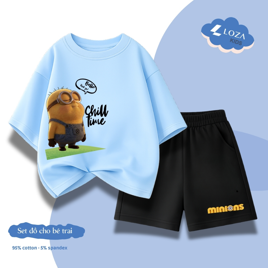 Set bộ bé trai, bé gái hình Minions Chill time - Loza Kids SB651_thumbnail_6