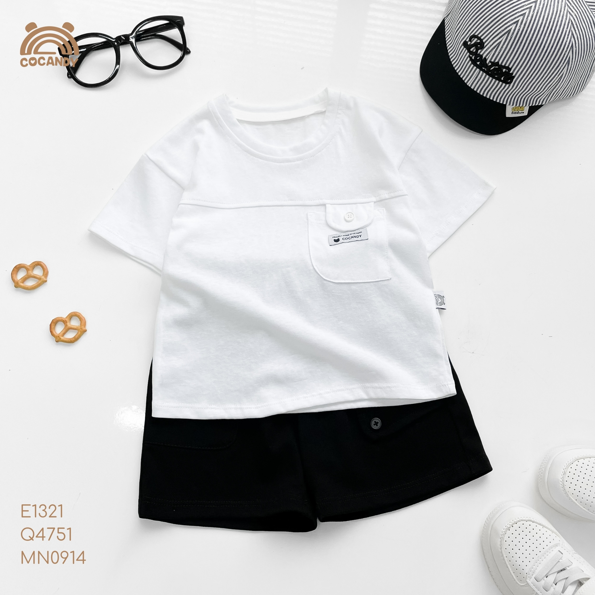 Quần cộc thun ĐEN túi can chéo cúc_thumbnail_4