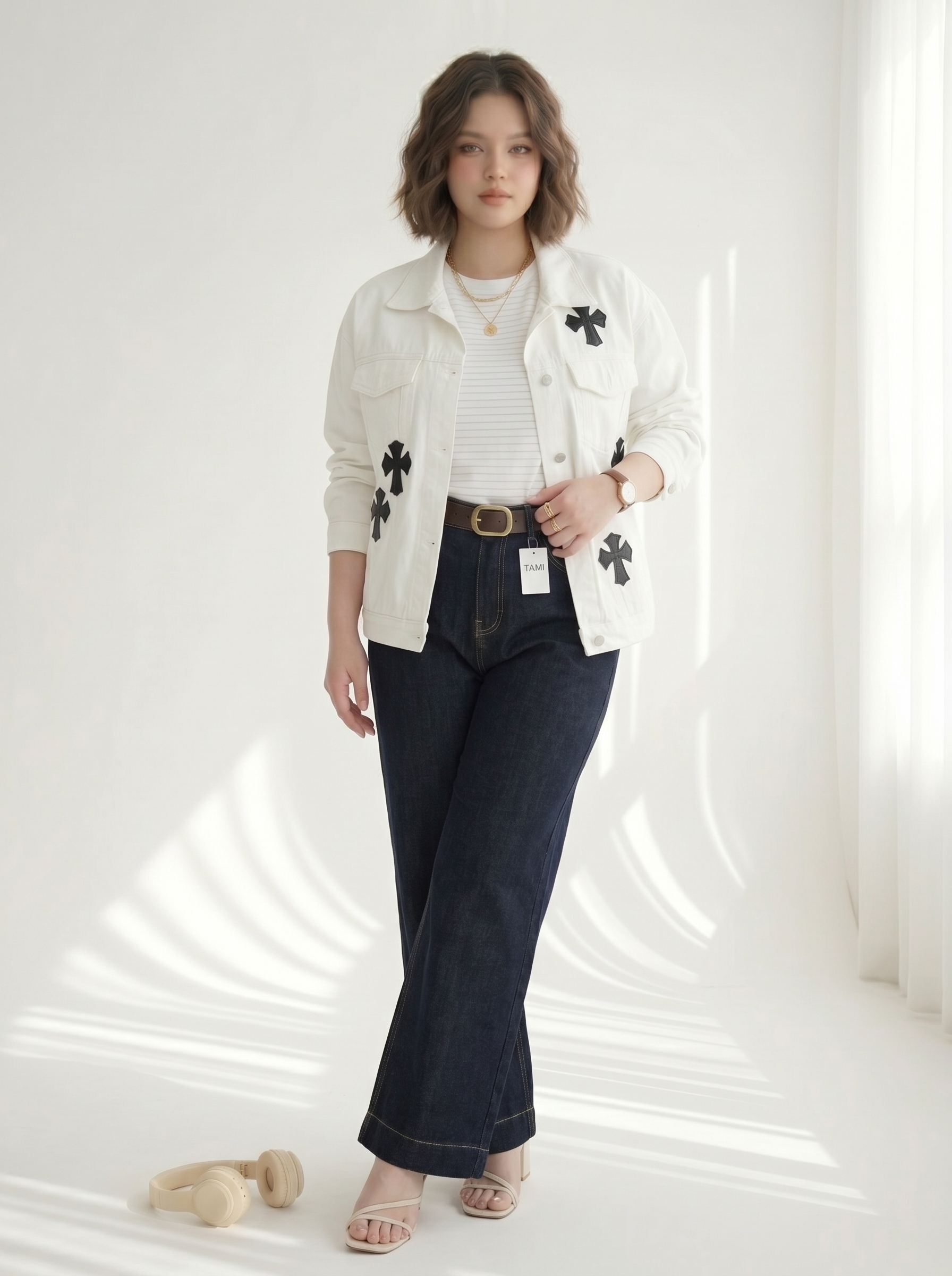 BIGSIZE NỮ - Áo khoác jean thêu FREESIZE 70-90kg T-AJ032