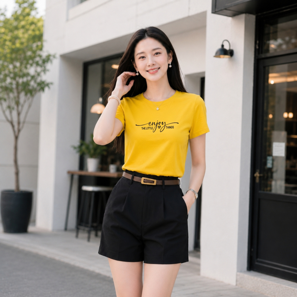 [Form vừa]Áo phông nữ chữ 