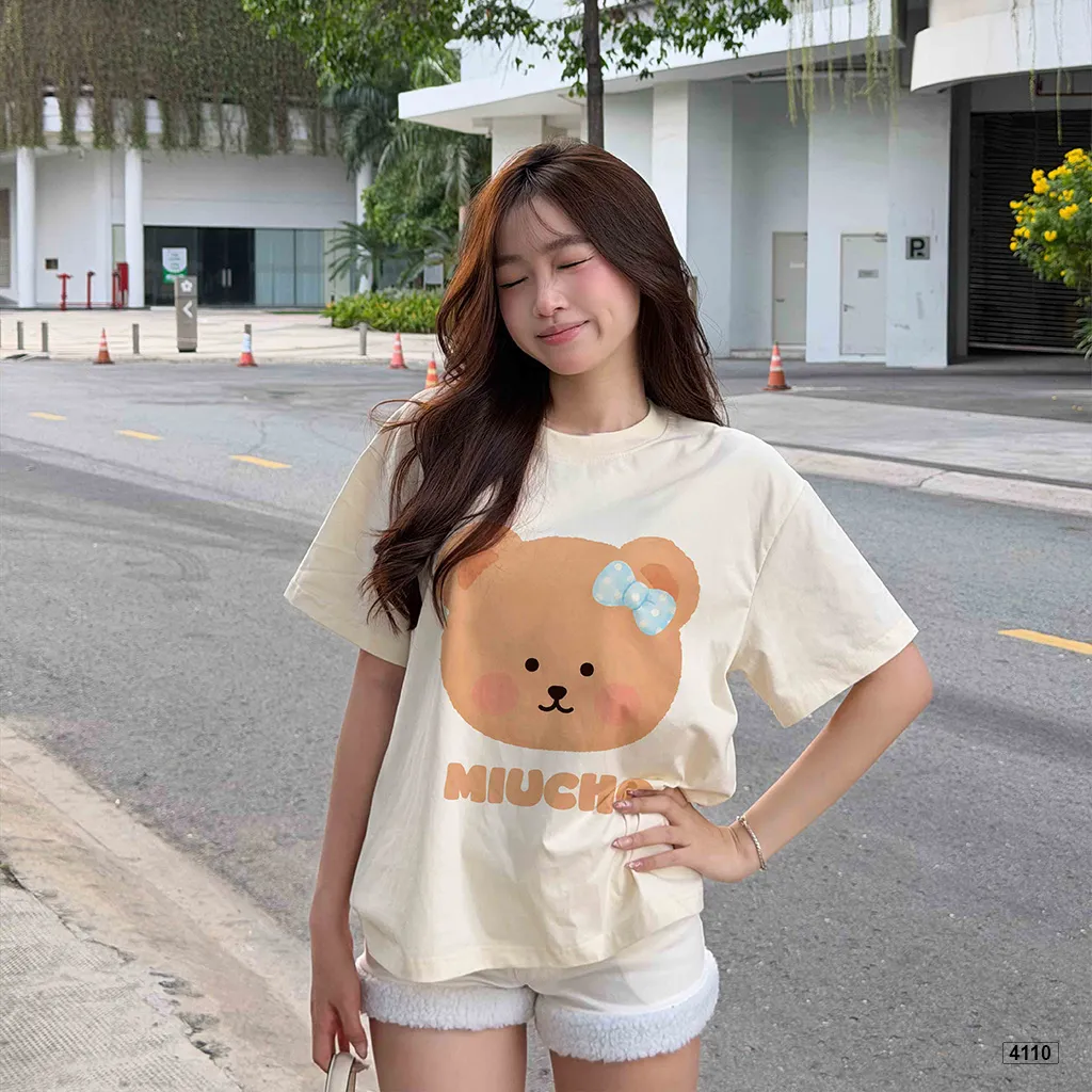 Áo thun boxy nữ Gấu Teddyy xinh yêu Miucho 4110_thumbnail_2