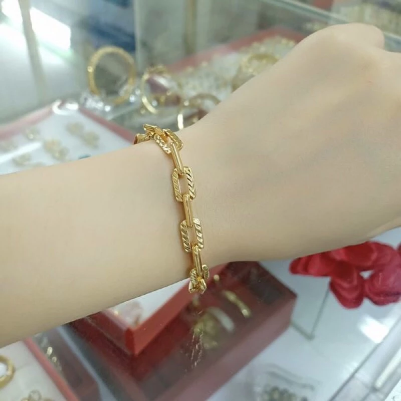 Lắc tay mắc xích vuông mạ vàng 18k siêu đẹp_thumbnail_3