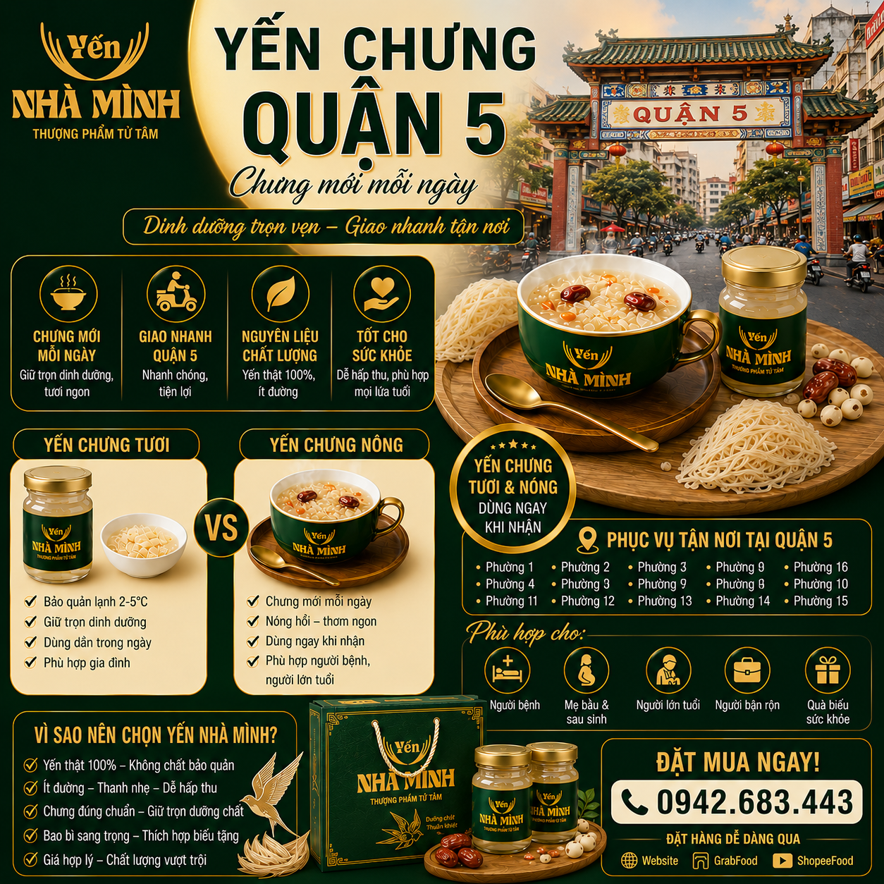 Yến Chưng Tươi Nóng Quận 5 - Uy Tín, Chất Lượng Nhiều Người Lựa Chọn