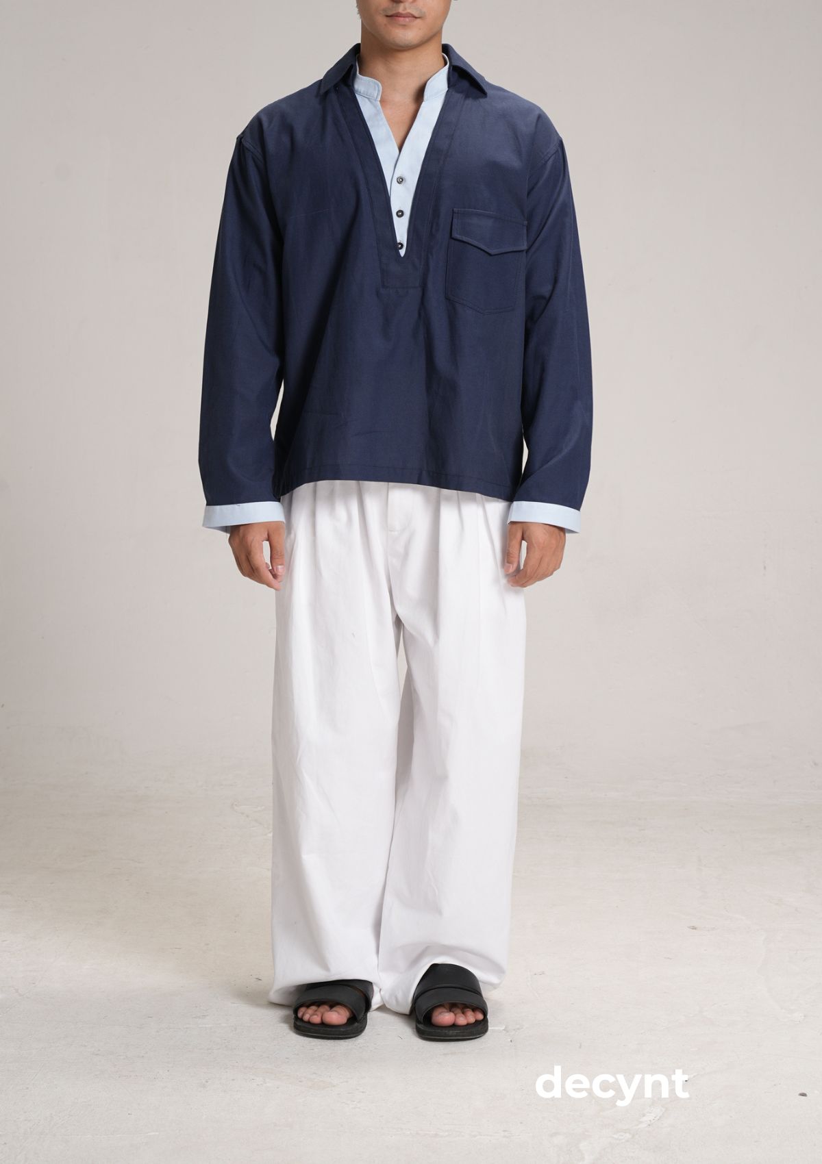decynt Shirt 05 - Áo sơ mi phối layer chất liệu cotton pha_thumbnail_12