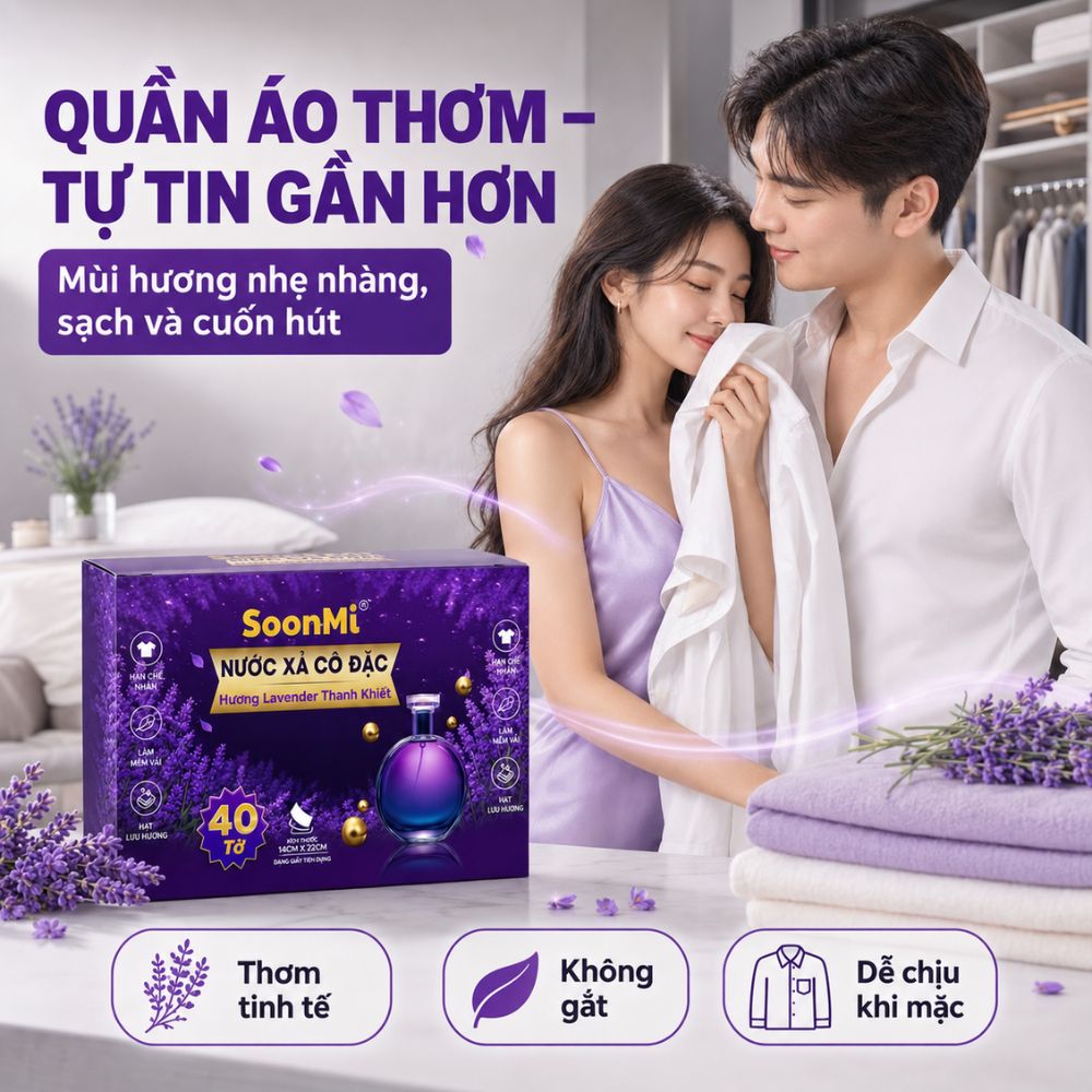 Giấy Thơm Quần Áo SoonMi Hương Lavender - chuyên dụng máy giặt sấy, máy sấy quần áo, khử mùi xe hơi, thơm tủ áo_thumbnail_6