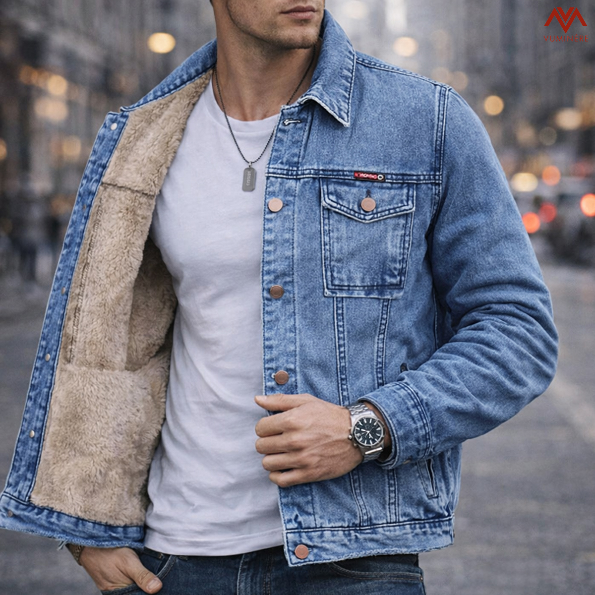 Áo khoác lót lông Jacket Jeans nam ( LB1 )