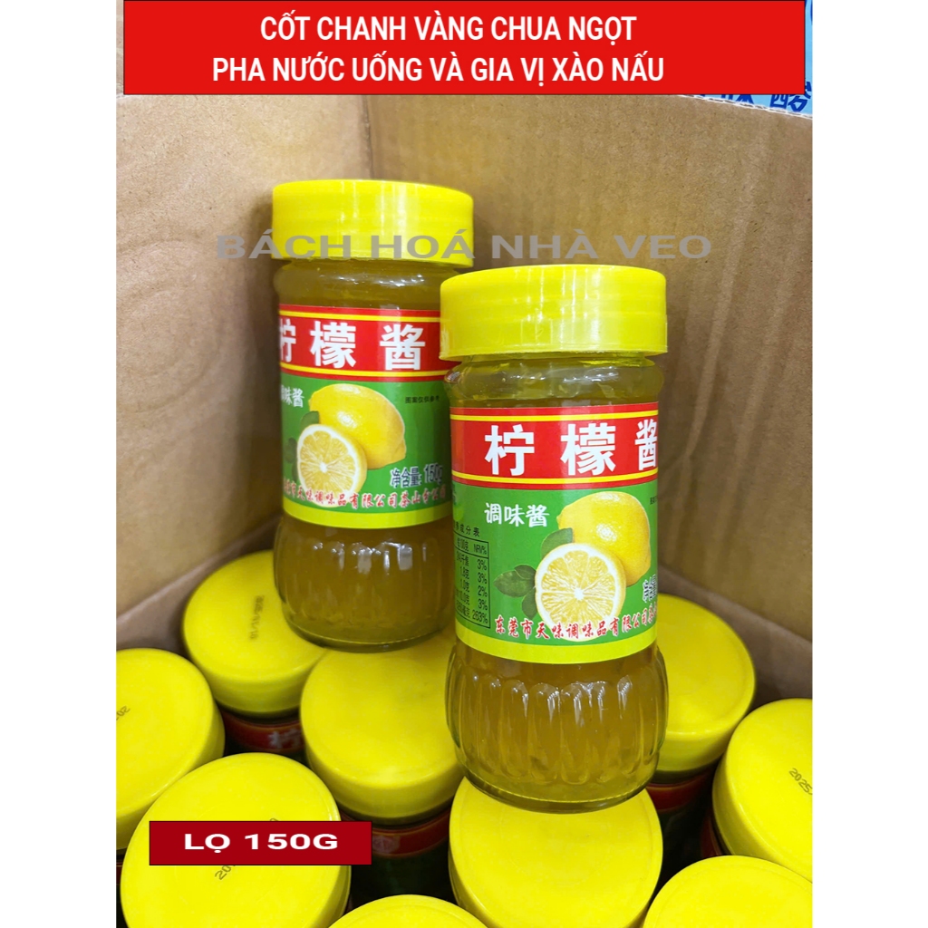 cốt chanh vàng nguyên chất, pha nước uống và làm gia vị xào nấu đa dụng, lọ 150g
