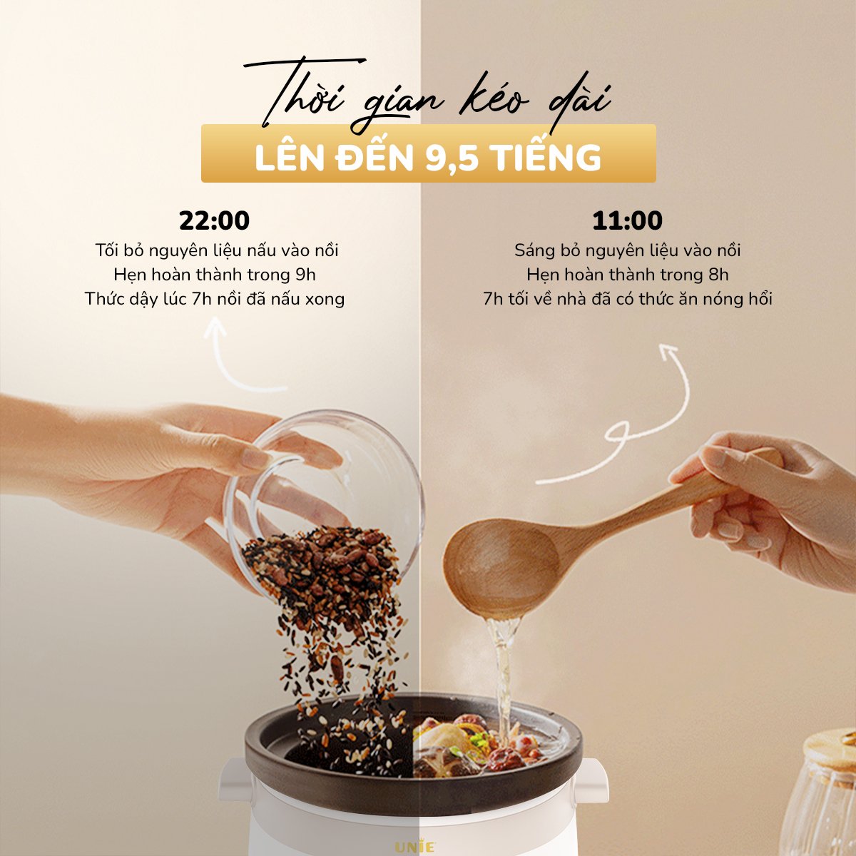 Nồi kho hầm đa năng UNIE USC308 dung tích 3L, lòng nồi gốm tử sa, 8 chức năng kho hầm_thumbnail_8