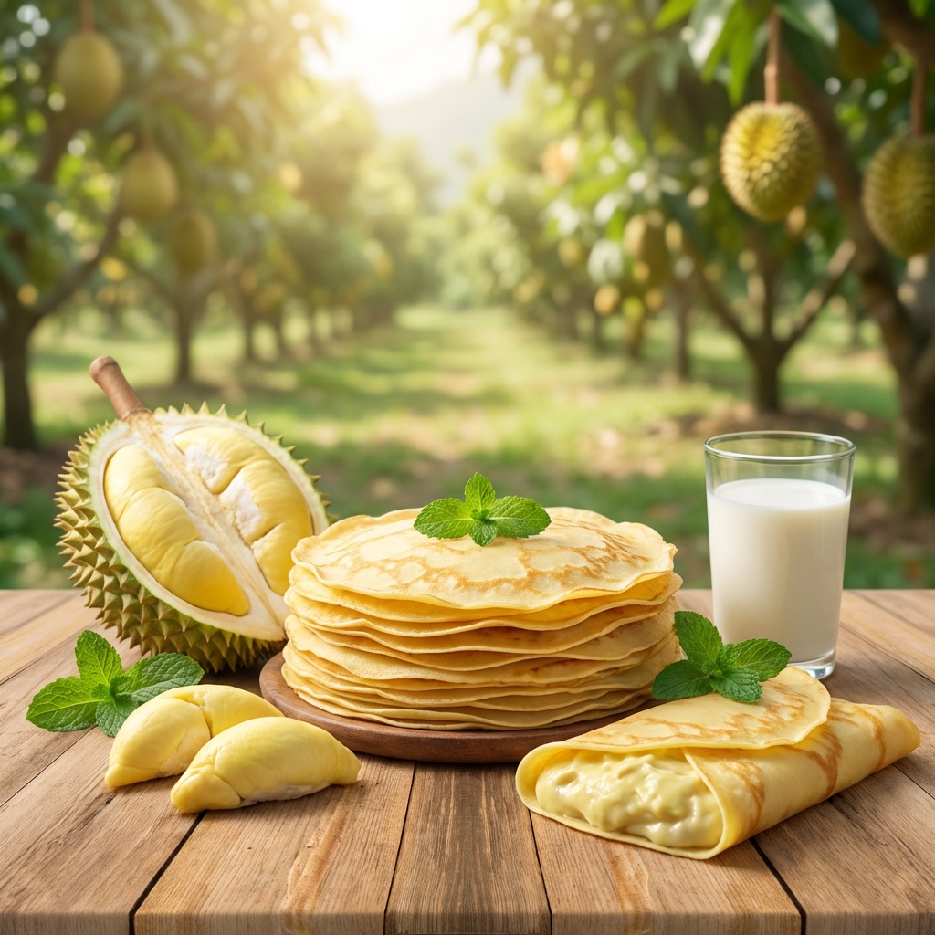 Công Thức Bánh Crepe Sầu Riêng Vỏ Mỏng, Kem Không Chảy