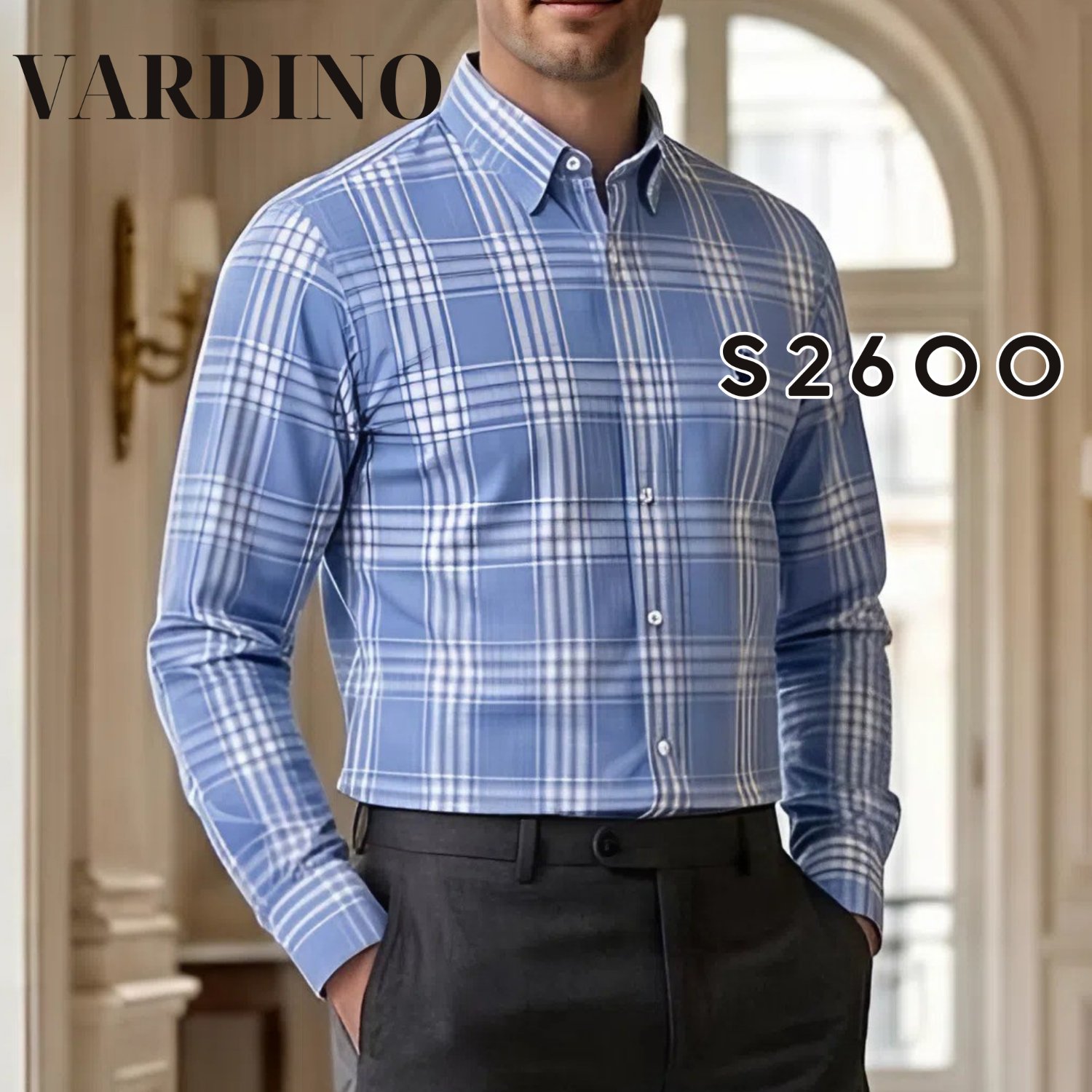 Sơ mi kẻ dài tay Vardino S2600