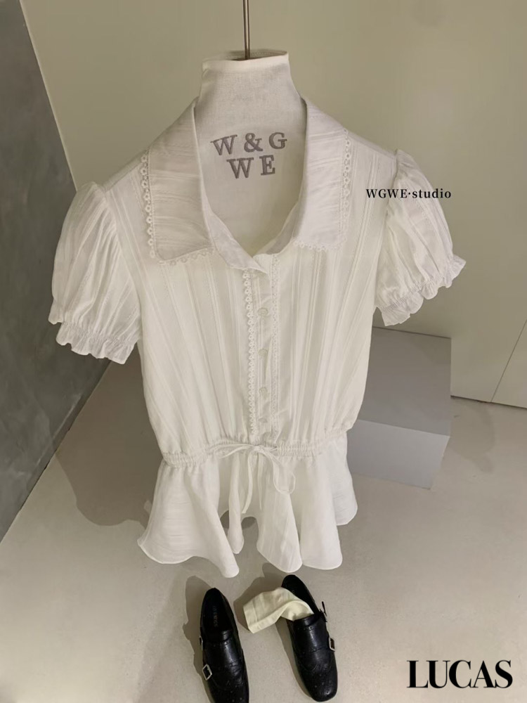 Set áo thô thêu cổ đức cộc tay + chân váy xòe cạp nơ dáng ngắn WGWE_thumbnail_7