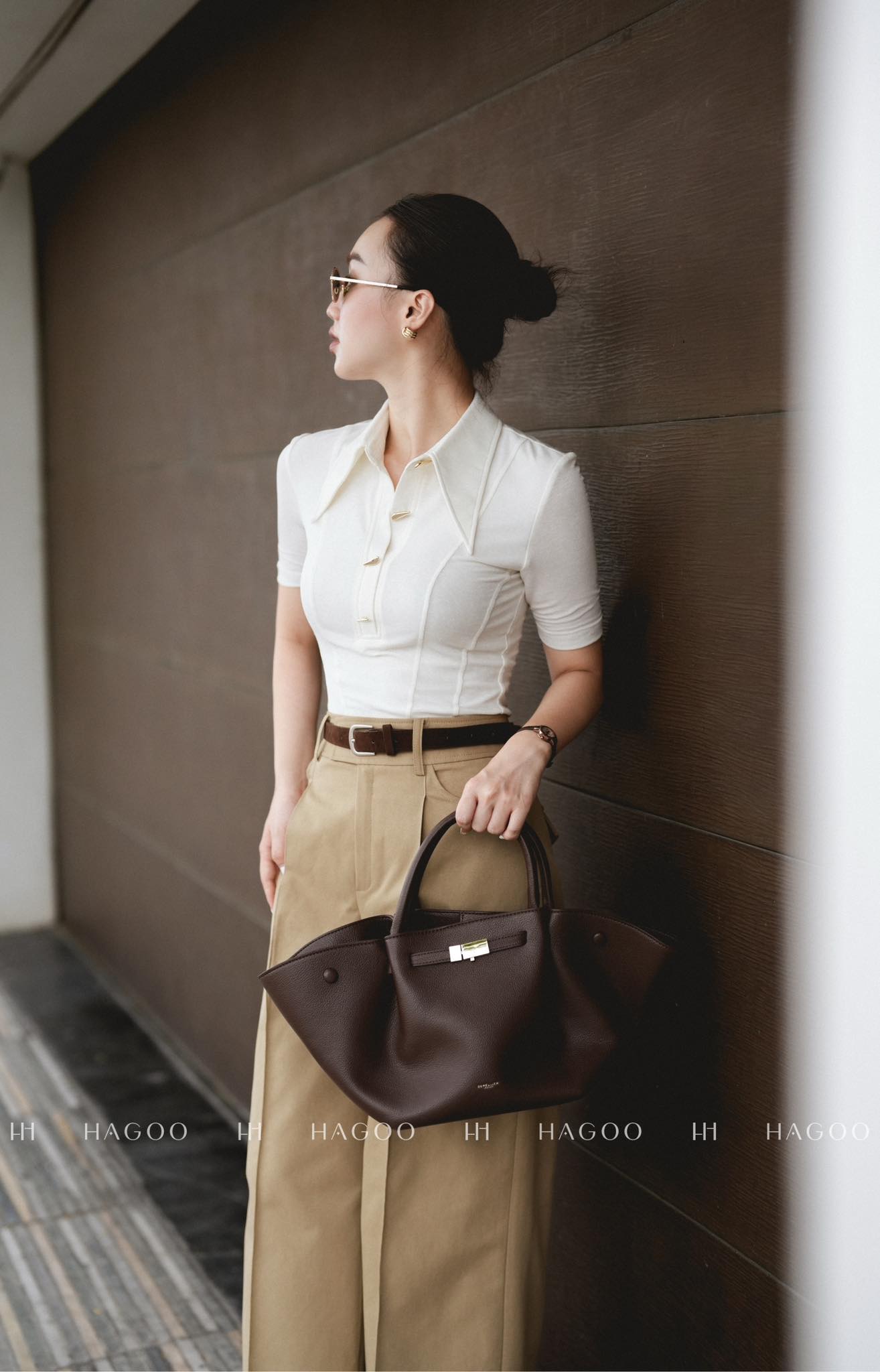 Áo thun tay cộc cổ polo cúc trang trí_thumbnail_2