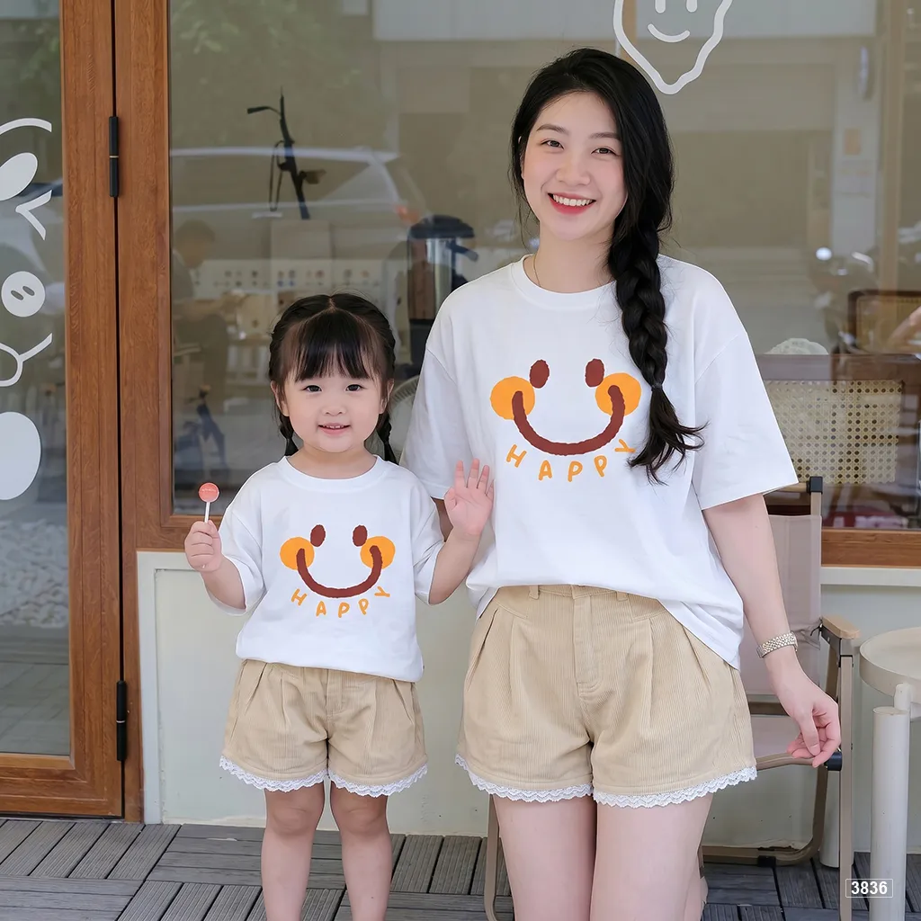 Áo thun gia đình mẹ và bé Happy trẻ trung dễ thương đáng yêu Kado 3836_thumbnail_5