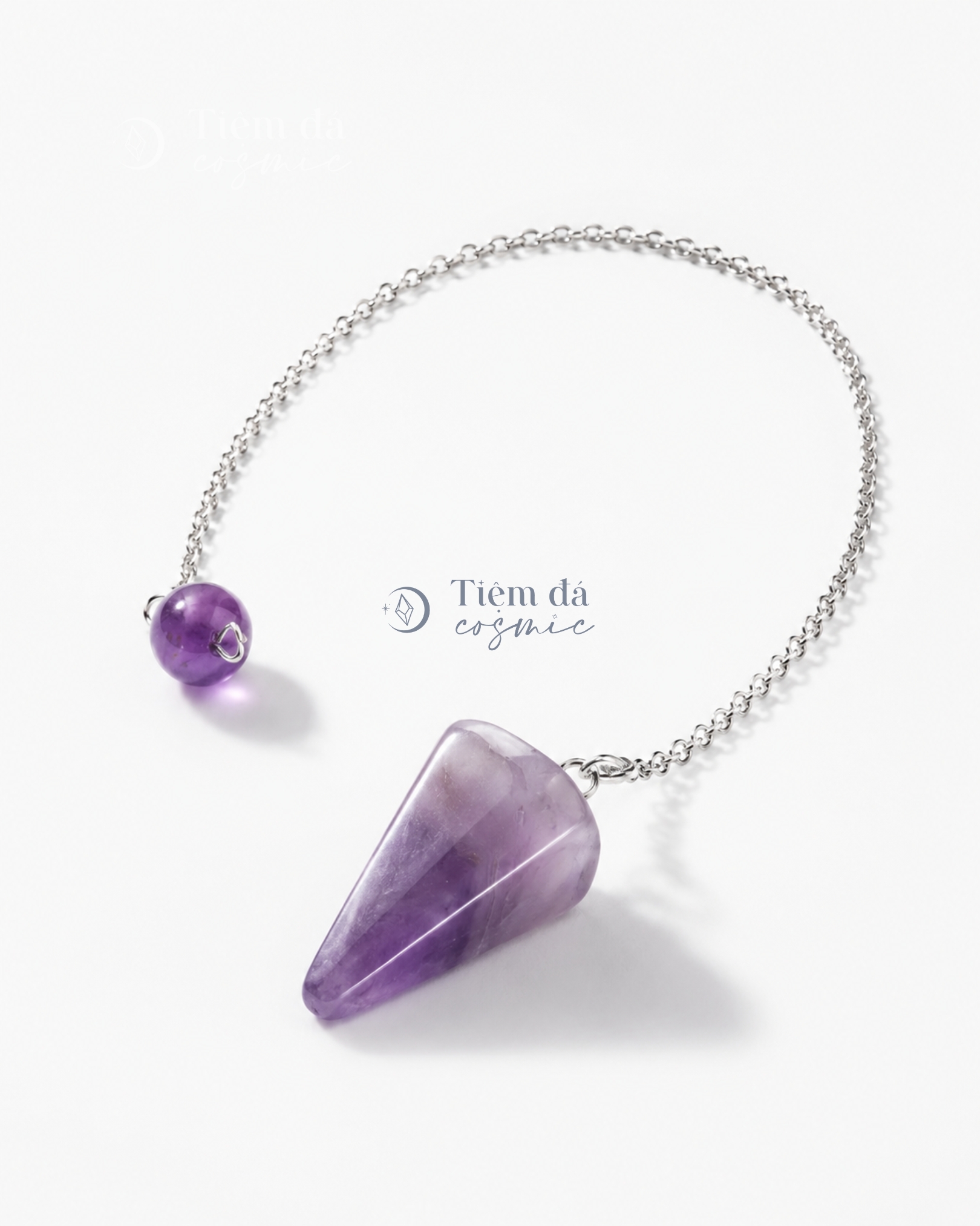 Con Lắc Cảm Xạ Pendulum Thạch Anh Tím size nhỏ