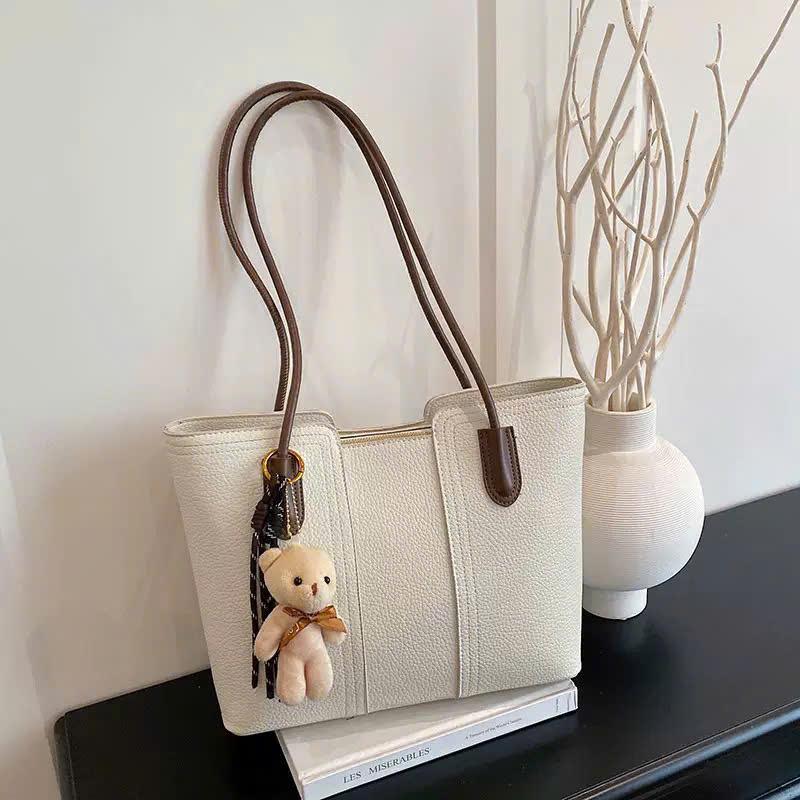 Túi Xách Nữ Cunbag Túi Tote Da Nữ Công Sở Đi Học Đựng Vừa A4 Cao Cấp Tặng Kèm Charm Gấu Teddy Dễ Thương CUN Style Hàn Quốc CUN810_thumbnail_3