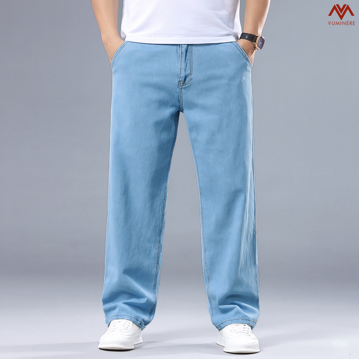 Quần Jeans nam dáng suông rộng ( GB1 )