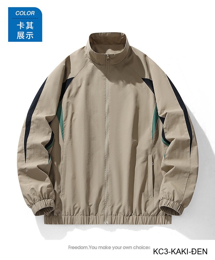 KC3 - Áo khoác nam cổ đứng phối màu năng động, chất polyester thoáng mát, form regular phù hợp xuân thu_thumbnail_27
