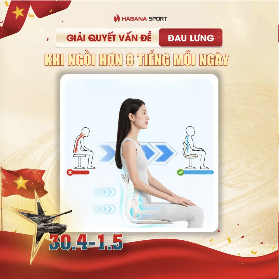 Ghế giảm đau lưng chống gù Habana Sport Chính Hãng_thumbnail_2