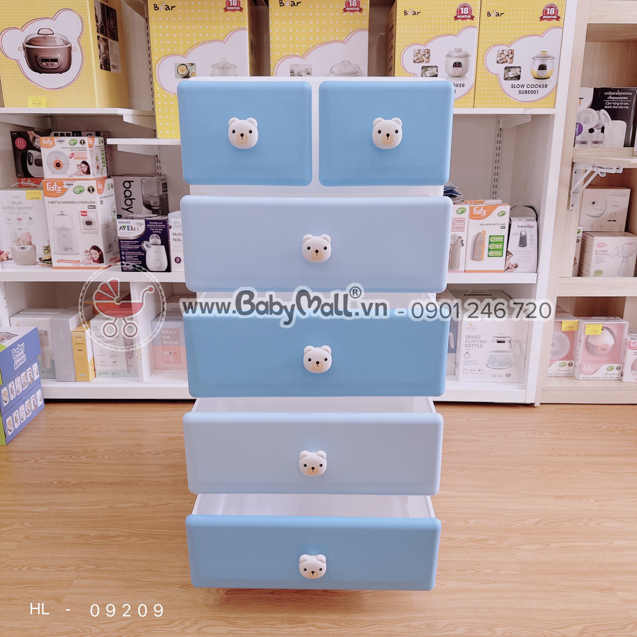 [SALE TRƯNG BÀY] Tủ ngăn kéo ĐÔI 5 tầng MONMON_thumbnail_2