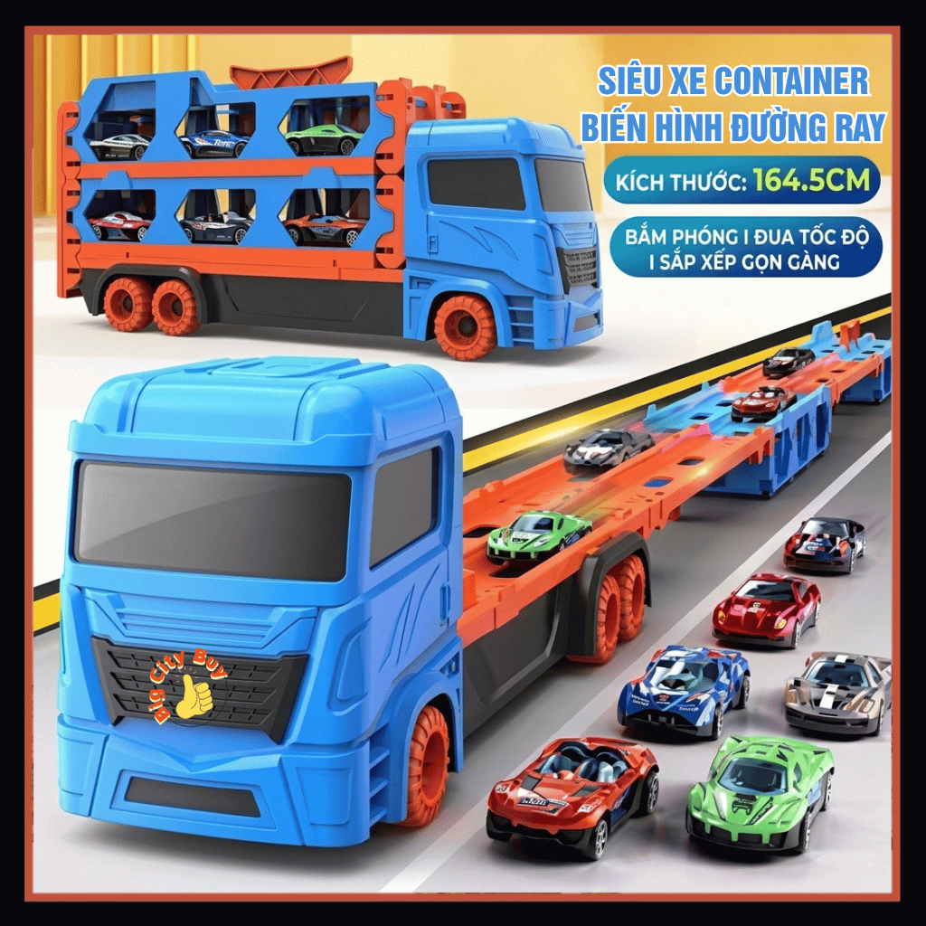 Xe Container Đường Ray Đua Xe Thần Kì 1M65 Cho Bé – Đồ Chơi Giải Trí Tăng Tư Duy Tương Tác Thông Minh BigcityBuy 332XCDR