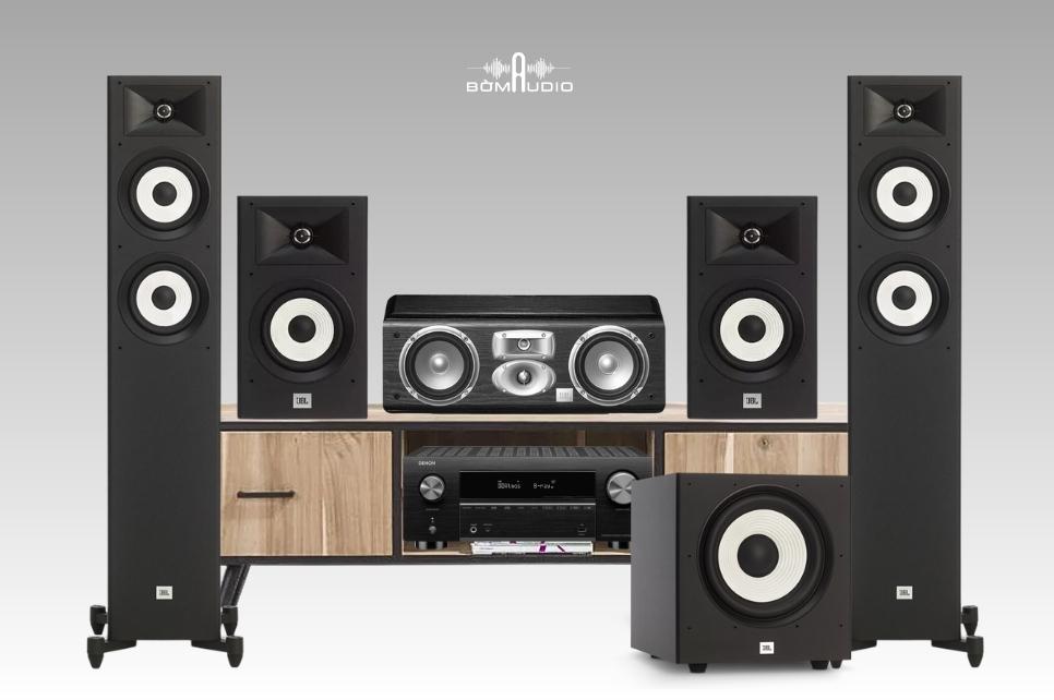Combo Amply DENON AVR X3800H + Front JBL STAGE A170 + Center JBL LC1 + Surround JBL STAGE A130 + Sub JBL STAGE A100P - B65
