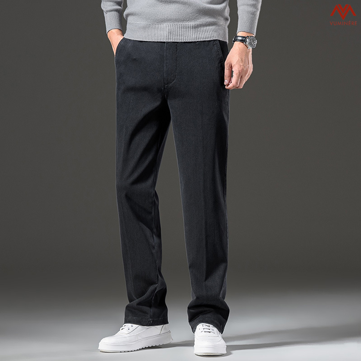 Quần Jeans nam VUMINÉRE - Regular Fit Jeans Form suông ống đứng tôn dáng