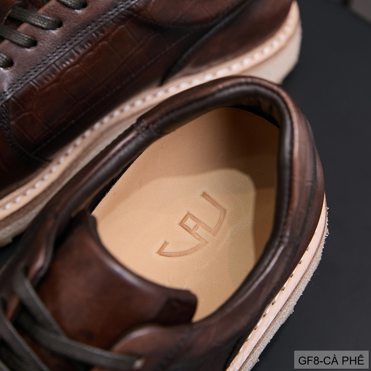 GF8 - Giày thể thao nam cổ thấp da bò họa tiết cá sấu đế Goodyear phong cách casual_thumbnail_14