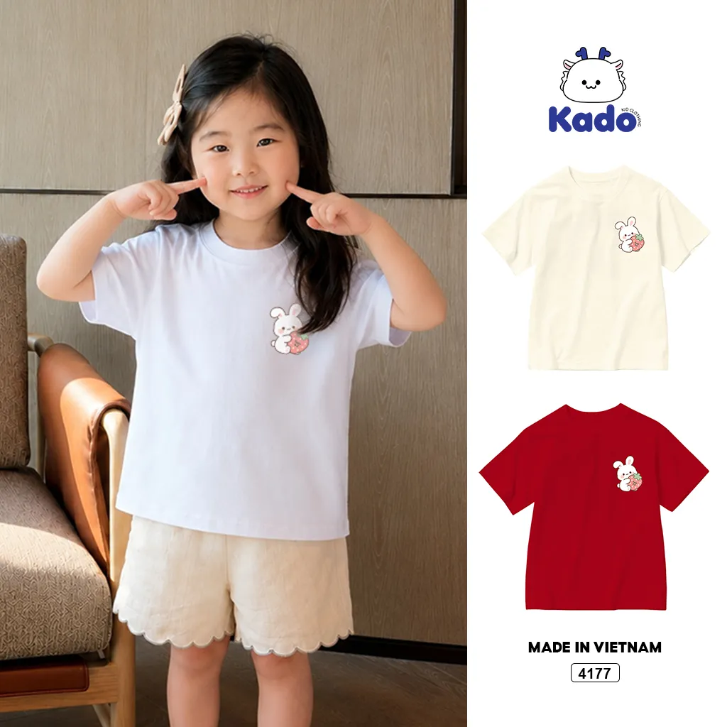 Áo thun bé gái Thỏ dâu đáng yêu Kado 4177