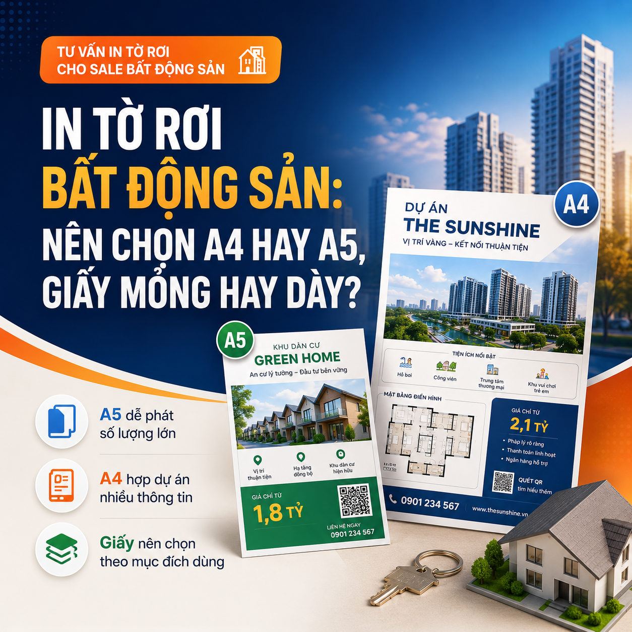 In Tờ Rơi Bất Động Sản: Chọn A4 Hay A5, Giấy Nào?