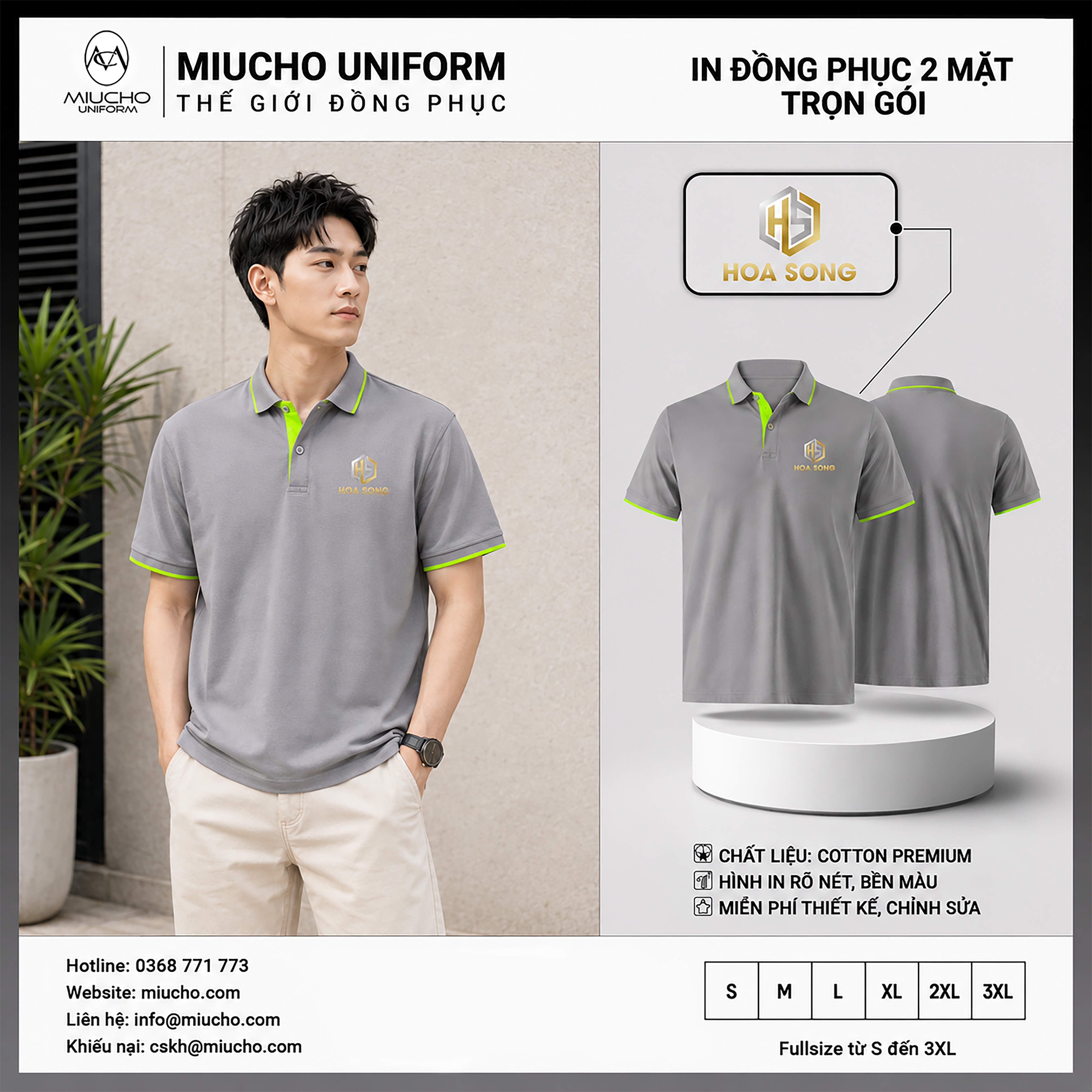 Áo polo cá sấu thiết kế như yêu cầu TK150