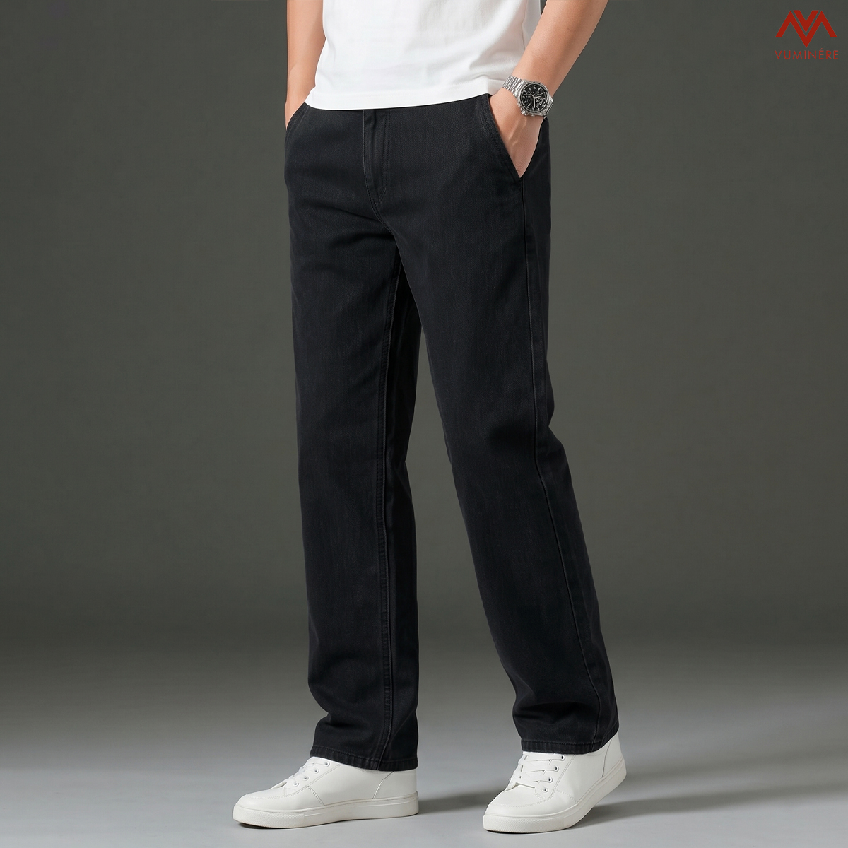  Quần Jeans nam dáng suông, rộng vừa ( JG )