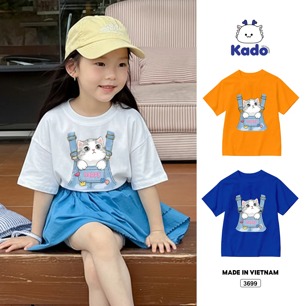 Áo thun bé gái form rộng kitty Kado 3699