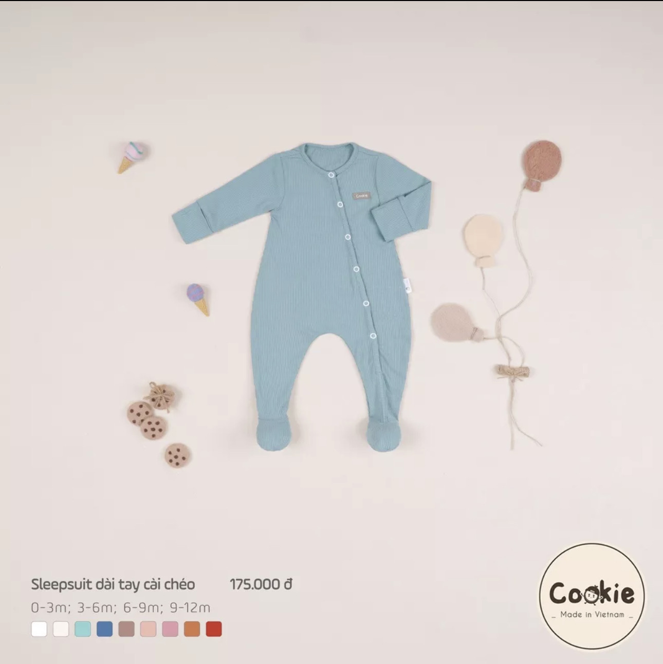 Sleepsuit cài chéo liền tất COOKIE_thumbnail_6