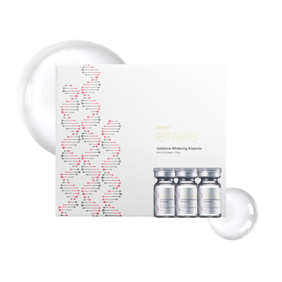 Tinh Chất Cao Cấp Dưỡng Ẩm, Làm Trắng Da Chuyên Sâu Elravie Cell Brightening Ampoule Hộp 12 Lọ x 6ml