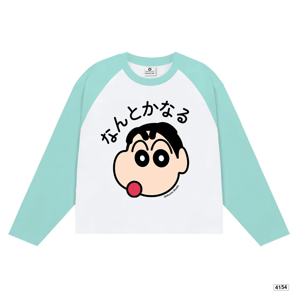 Áo thun tay dài phối raglan Shiin chan đáng yêu Miucho 4154_thumbnail_9