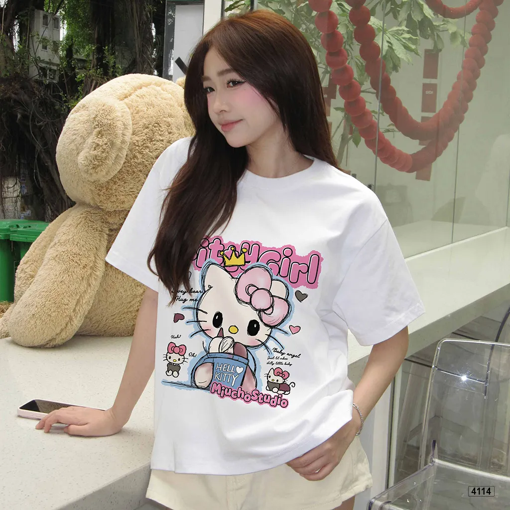 Áo thun nữ form boxy Kittie Girl Miucho 4114_thumbnail_4