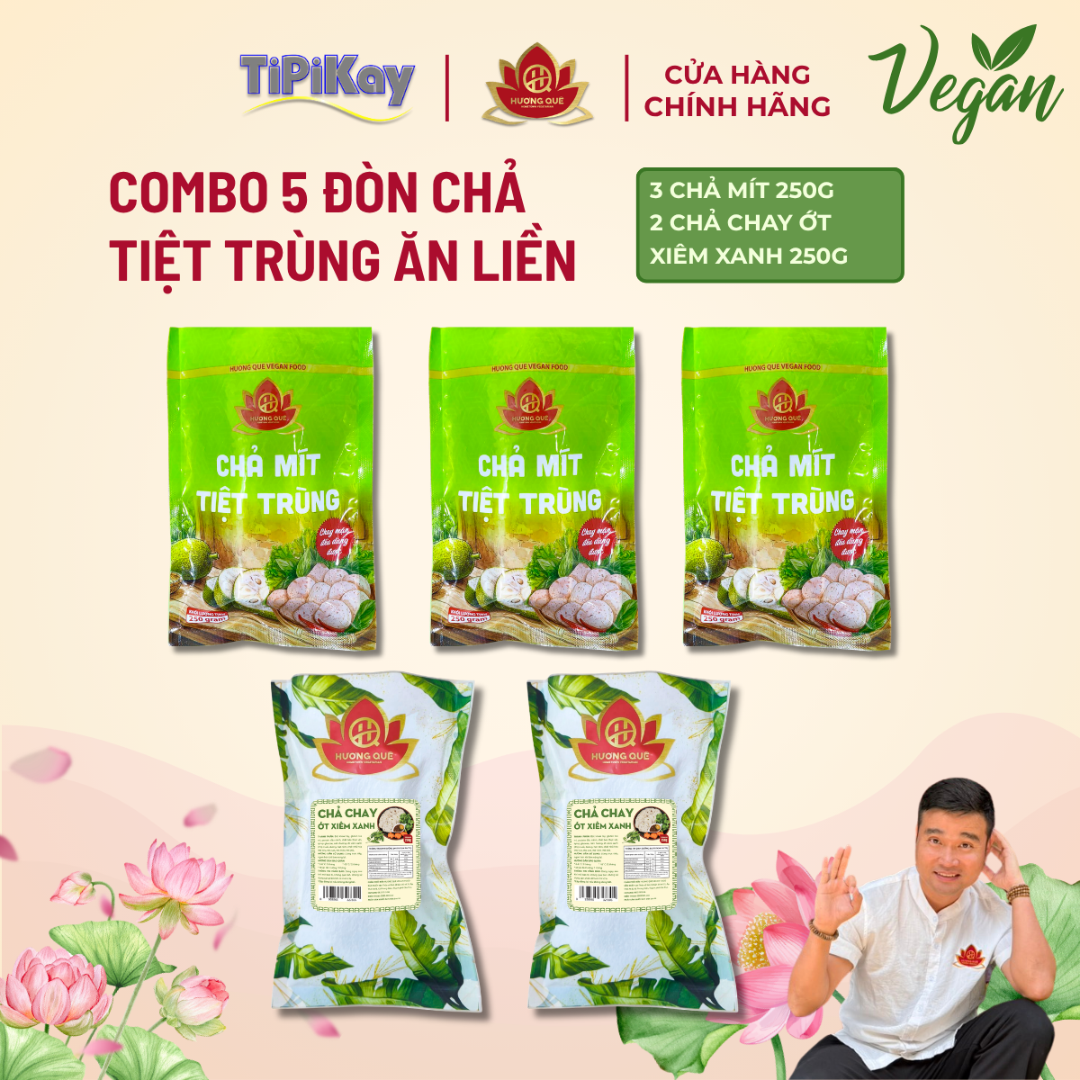 [Combo 5 món] 3 Chả Mít 250g + 2 Chả Ớt Xiêm Xanh 250g