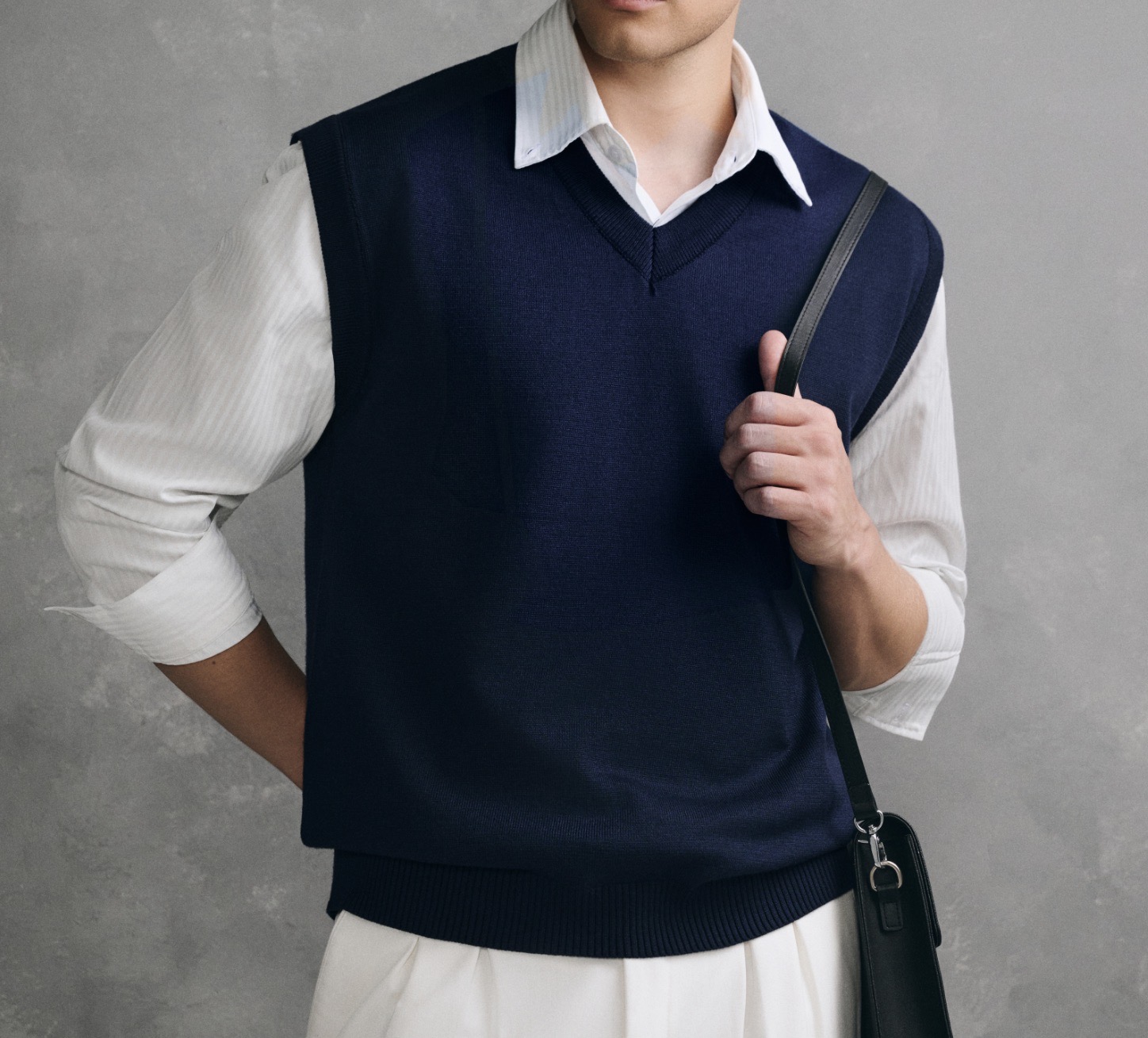 Áo Gile Gentle Warm Len Lông Thỏ Form Regular