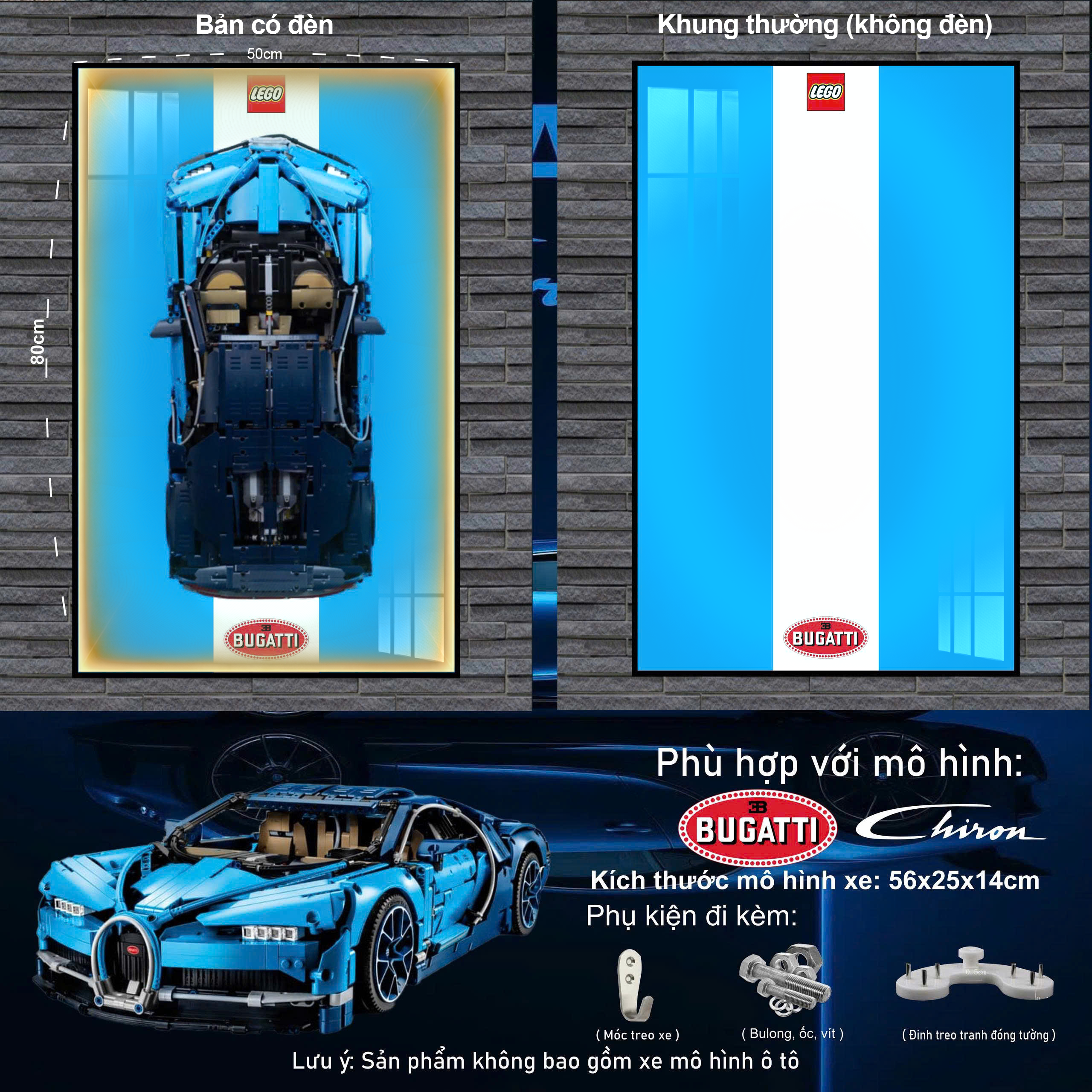 Khung Trưng Bày LEGO Bugati Chiron