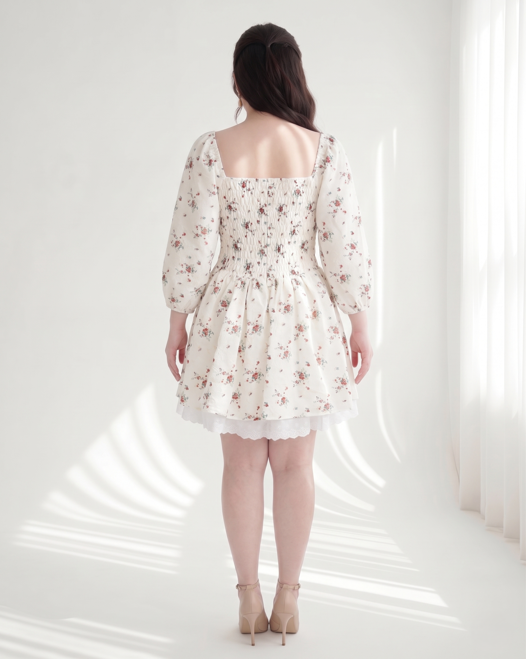 BIGSIZE NỮ - Đầm hoa thêu phối ren dành cho nàng béo từ 55-90kg V-DA221_thumbnail_3