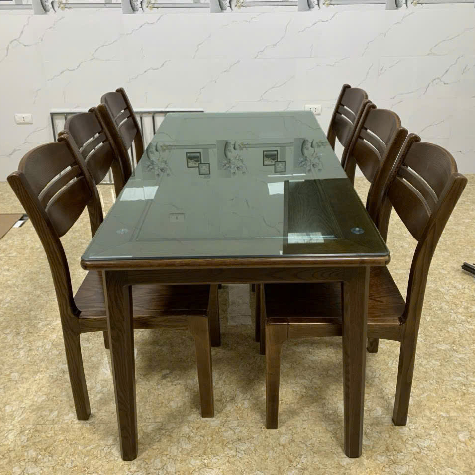 Bộ bàn ăn gỗ sồi nga mẫu BA16